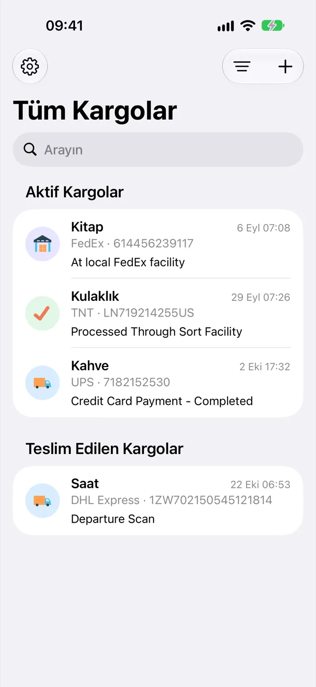 Her hareket, sırasıyla